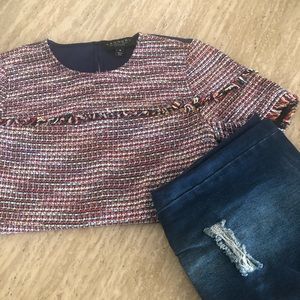 LAUNDRY Brand Multicolored Short Sleeve Top Size Large